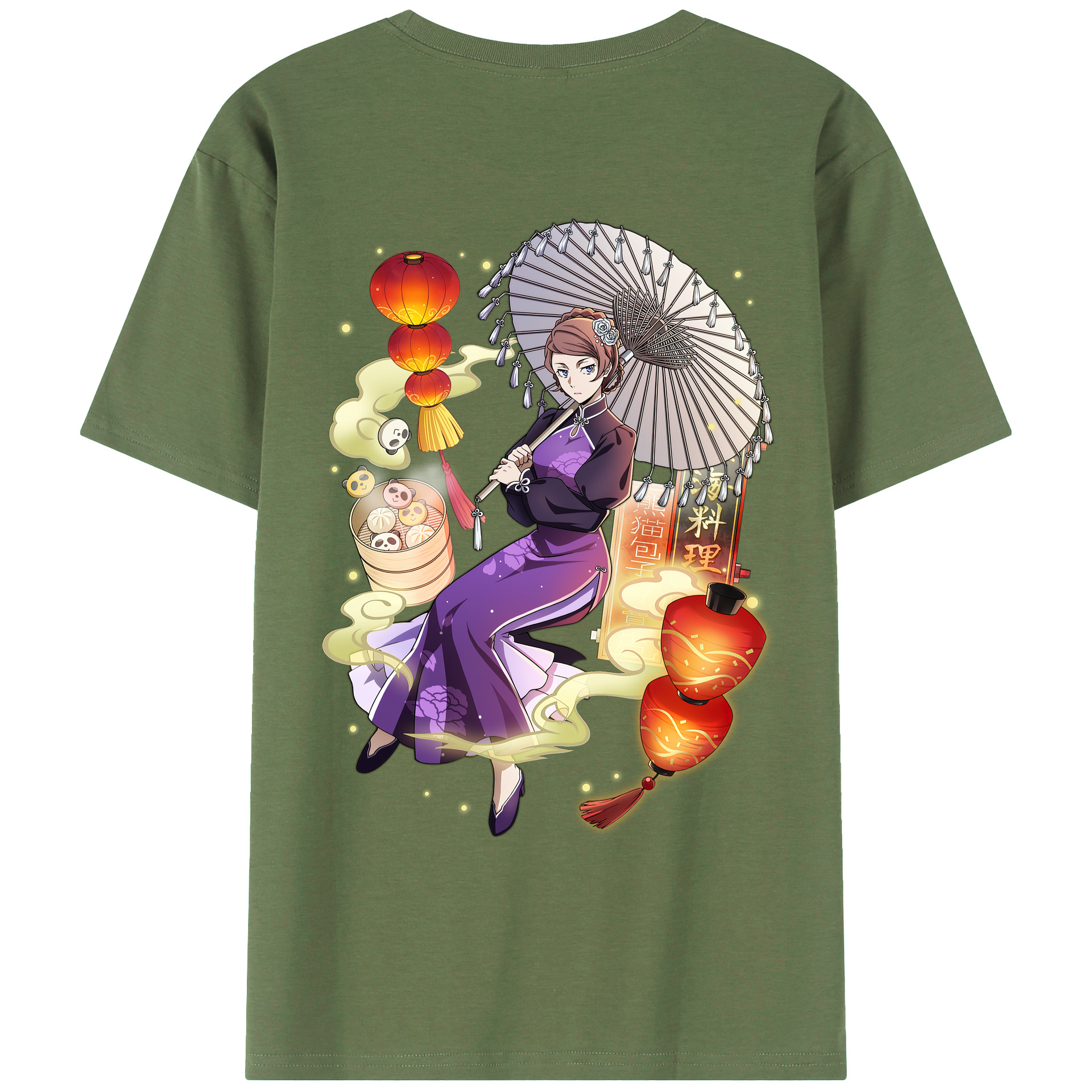 （画像用） 文豪ストレイドッグス Bungo Stray Dogs 綿100％ メンズ半袖Tシャツ（バックプリント） 通気性